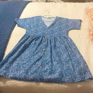 White and blue dress